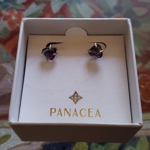Green-Purple antique moonstone earrings